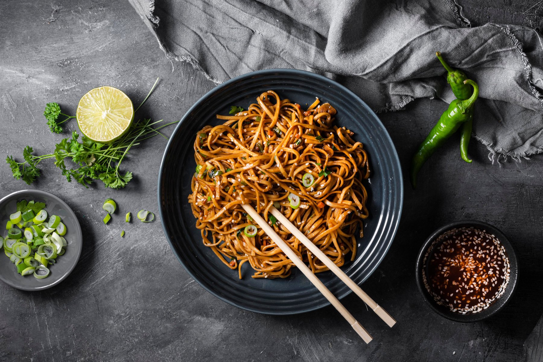 schezwan hakka noodles with paneer cottage cheese served bowl selective focus